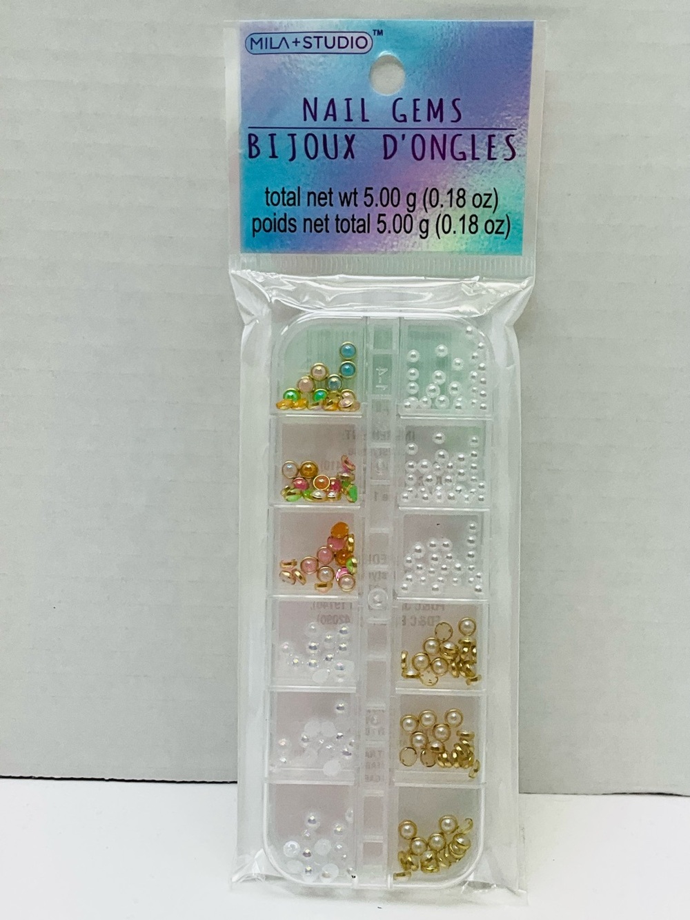 🌼4/$10🌼 NEW Mila + Studio Nail Gems - Multicolor Gems & Pearls Manicure Bling